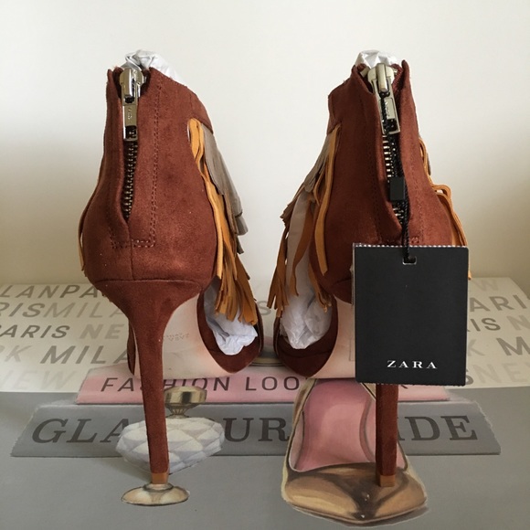 Zara Tri-colour Fringe Sandals - Picture 4 of 7